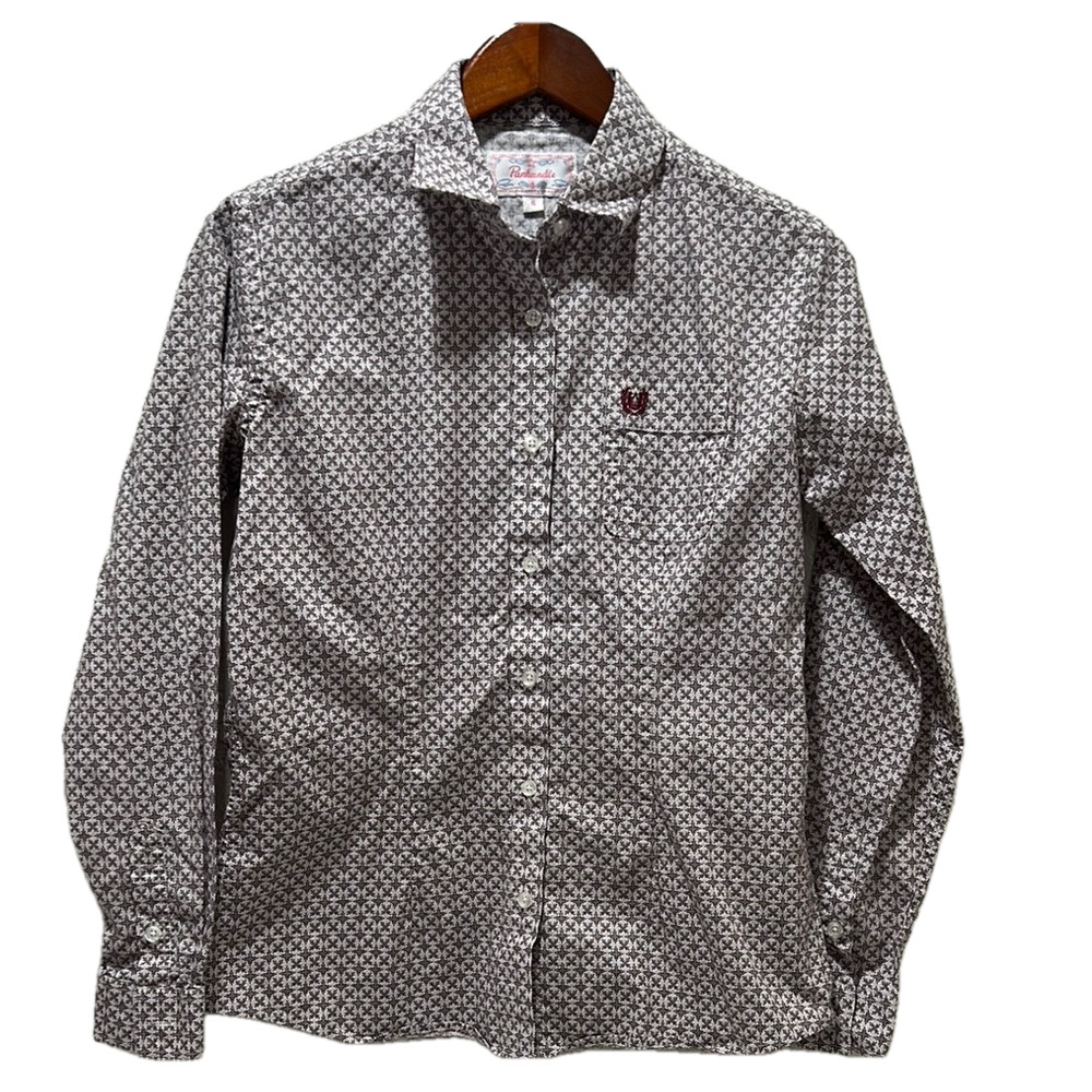 PANHANDLE  button down long sleeve shirt Gray Patterned Shirt size S GUC…